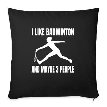 Fan de badminton Joueur de badminton Badminton - Housse de coussin décorative 45 x 45 cm - noir - Devant