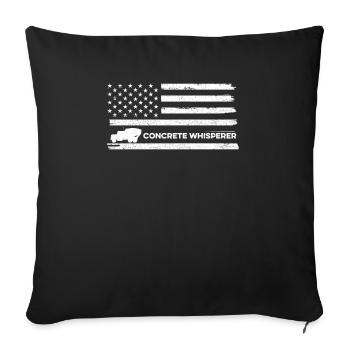 Concrete Finisher Concrete Whisperer American Flag - Sofa pillowcase 17,3'' x 17,3'' (45 x 45 cm) - black - Front