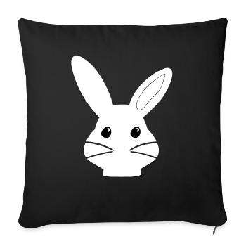Wonderland Bunny Dessin animé Pâques Mignon - Housse de coussin décorative 45 x 45 cm - noir - Devant