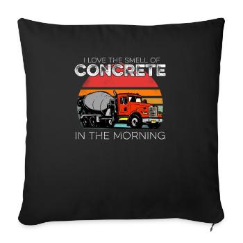 J’aime l’odeur du béton drôle de maçon de ciment - Housse de coussin décorative 45 x 45 cm - noir - Devant