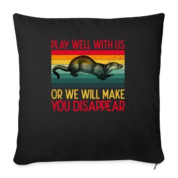 Otter Animal River Otter in the wild - Sofa pillowcase 17,3'' x 17,3'' (45 x 45 cm) - black - Front