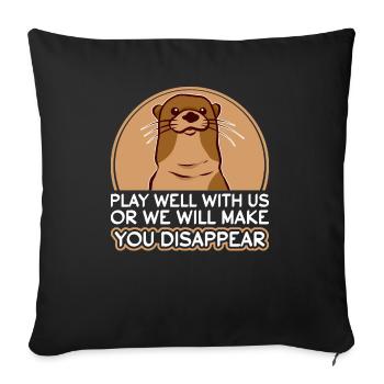 Otter Animal River Otter in the wild - Sofa pillowcase 17,3'' x 17,3'' (45 x 45 cm) - black - Front