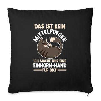Das ist kein Mittelfinger Einhorn Katze - Sofakissenbezug 45 x 45 cm - Schwarz - Vorne