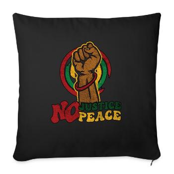 No Justice No Peace Black History Month - Sofa pillowcase 17,3'' x 17,3'' (45 x 45 cm) - black - Front