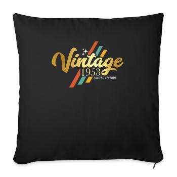 Millésime 1953 Anniversaire Dictons - Housse de coussin décorative 45 x 45 cm - noir - Devant