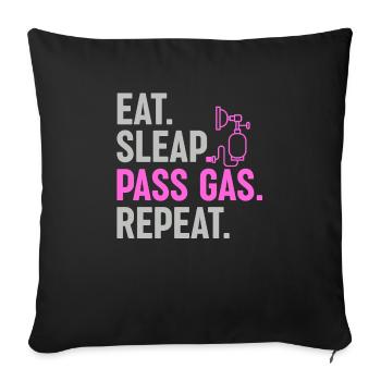 Infirmière en anesthésie - Anesthésie amusante - Housse de coussin décorative 45 x 45 cm - noir - Devant