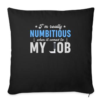Technicien en anesthésie - Anesthésie amusante - Housse de coussin décorative 45 x 45 cm - noir - Devant