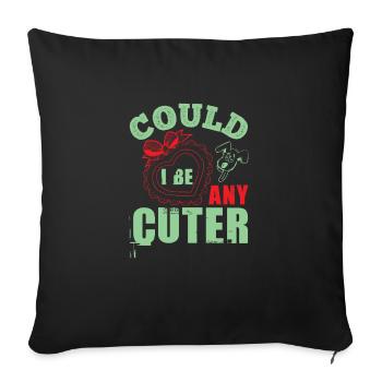 COULD I BE ANY CUTER DOG - Sofa pillowcase 17,3'' x 17,3'' (45 x 45 cm) - black - Front