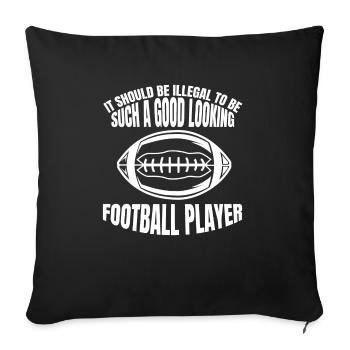 Entraîneur de football américain Fan de football américain - Housse de coussin décorative 45 x 45 cm - noir - Devant
