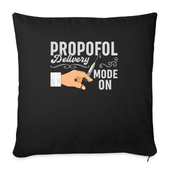 Infirmière en anesthésie - Anesthésie amusante - Housse de coussin décorative 45 x 45 cm - noir - Devant
