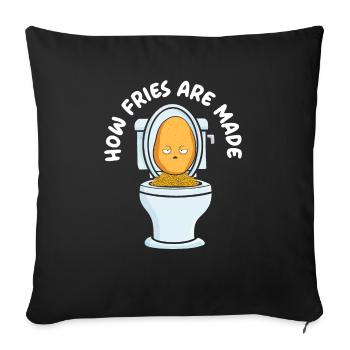 How Fries Are Made Vegetarian Vegan Potato Lover - Sofa pillowcase 17,3'' x 17,3'' (45 x 45 cm) - black - Front