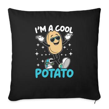 I'm A Cool Potato Foodie Potato Lover French Fries - Sofa pillowcase 17,3'' x 17,3'' (45 x 45 cm) - black - Front
