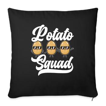 Potato Squad Potato Lover French Fries Potatoes - Sofa pillowcase 17,3'' x 17,3'' (45 x 45 cm) - black - Front