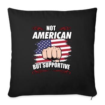 Pas américain mais favorable Voyage Touriste USA - Housse de coussin décorative 45 x 45 cm - noir - Devant