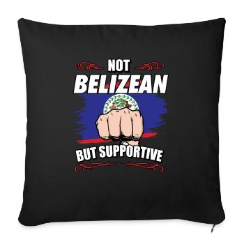 Pas bélizien mais touristique de voyage de soutien - Housse de coussin décorative 45 x 45 cm - noir - Devant