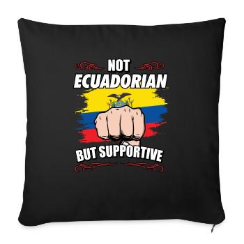 Pas équatorien mais un touriste de voyage favorable - Housse de coussin décorative 45 x 45 cm - noir - Devant
