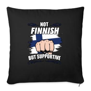 Pas finlandais mais touristique de soutien Finlandais - Housse de coussin décorative 45 x 45 cm - noir - Devant