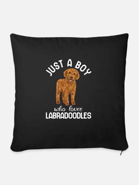Labradoodle Hund - Sofakissenbezug 45 x 45 cm - Schwarz