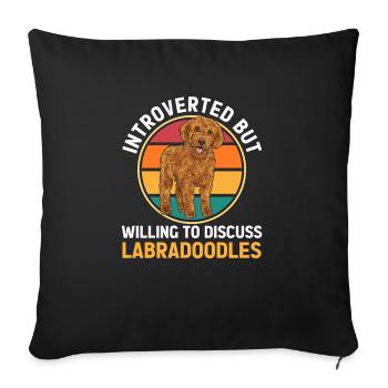 Labradoodle Dog - Sofa pillowcase 17,3'' x 17,3'' (45 x 45 cm) - black - Front