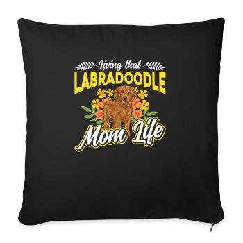 Labradoodle Dog - Sofa pillowcase 17,3'' x 17,3'' (45 x 45 cm) - black - Front
