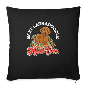 Labradoodle Dog - Sofa pillowcase 17,3'' x 17,3'' (45 x 45 cm) - black - Front
