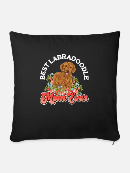 Labradoodle Hund - Sofakissenbezug 45 x 45 cm - Schwarz