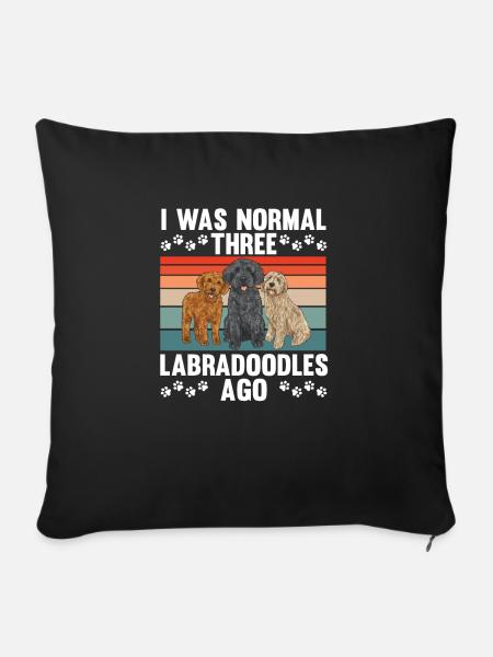 Labradoodle Hund - Sofakissenbezug 45 x 45 cm - Schwarz