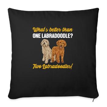Labradoodle Dog - Sofa pillowcase 17,3'' x 17,3'' (45 x 45 cm) - black - Front