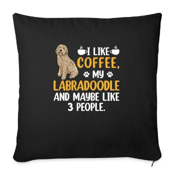 Labradoodle Hund - Sofakissenbezug 45 x 45 cm - Schwarz - Vorne