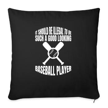 Cadeau de baseball Baseball Lover Jeu de baseball - Housse de coussin décorative 45 x 45 cm - noir - Devant