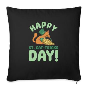 Happy St. Cat Tricks Day St. Patrick's Day - Sofa pillowcase 17,3'' x 17,3'' (45 x 45 cm) - black - Front