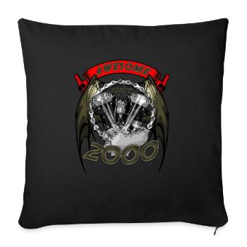Awesome since 2000, Biker Geburtstag - Sofakissenbezug 45 x 45 cm - Schwarz - Vorne