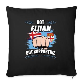 Not Fijian But Supportive Travel Tourist Fijian - Sofa pillowcase 17,3'' x 17,3'' (45 x 45 cm) - black - Front