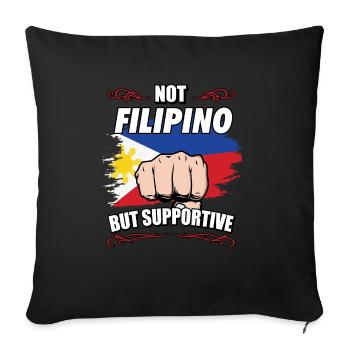 Not Filipino But Supportive Travel Tourist - Sofa pillowcase 17,3'' x 17,3'' (45 x 45 cm) - black - Front