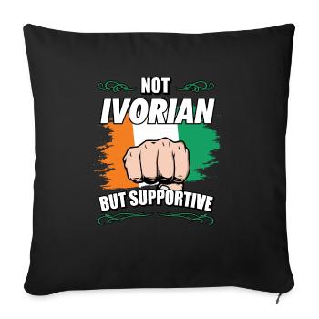 Pas ivoirien mais un touriste de voyage solidaire ivoire - Housse de coussin décorative 45 x 45 cm - noir - Devant
