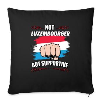 Pas luxembourgeois mais un touriste de voyage favorable - Housse de coussin décorative 45 x 45 cm - noir - Devant