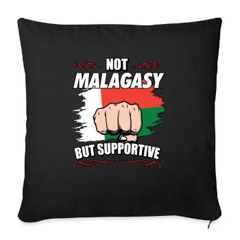 Not Malagasy But Supportive Travel Tourist - Sofa pillowcase 17,3'' x 17,3'' (45 x 45 cm) - black - Front