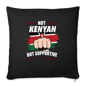 Pas kenyan mais touristique de voyage de soutien Kenyan - Housse de coussin décorative 45 x 45 cm - noir - Devant