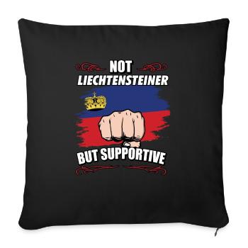 Not Liechtensteiner But Supportive Travel - Sofakissenbezug 45 x 45 cm - Schwarz - Vorne