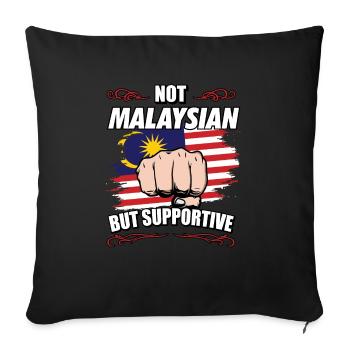 Not Malaysian But Supportive Travel Tourist - Sofa pillowcase 17,3'' x 17,3'' (45 x 45 cm) - black - Front