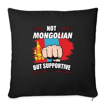 Pas mongol mais touriste de voyage de soutien - Housse de coussin décorative 45 x 45 cm - noir - Devant