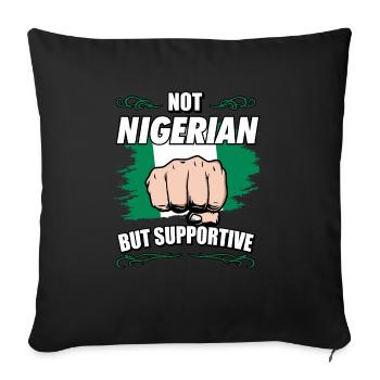 Not Nigerian But Supportive Travel Tourist - Sofa pillowcase 17,3'' x 17,3'' (45 x 45 cm) - black - Front