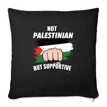 Pas palestinien mais touristique de soutien - Housse de coussin décorative 45 x 45 cm - noir - Devant