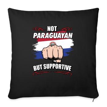 Not Paraguayan But Supportive Travel Tourist - Sofa pillowcase 17,3'' x 17,3'' (45 x 45 cm) - black - Front