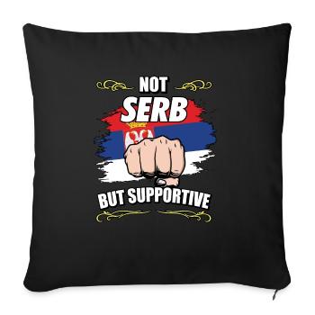 Pas serbe mais soutien touristique serbe Serbie - Housse de coussin décorative 45 x 45 cm - noir - Devant