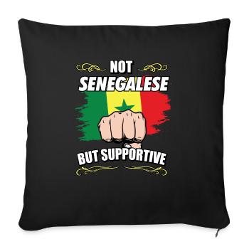 Pas sénégalais mais touriste de voyage solidaire - Housse de coussin décorative 45 x 45 cm - noir - Devant