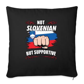 Pas slovène mais touristique de voyage de soutien - Housse de coussin décorative 45 x 45 cm - noir - Devant
