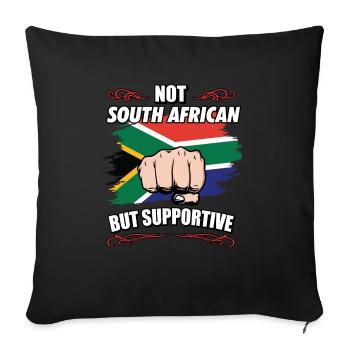 Pas sud-africain mais touristique de voyage de soutien - Housse de coussin décorative 45 x 45 cm - noir - Devant