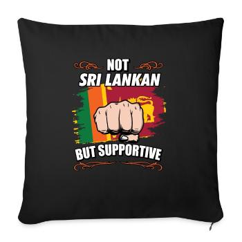 Not Sri Lankan But Supportive Travel Tourist Sri - Sofa pillowcase 17,3'' x 17,3'' (45 x 45 cm) - black - Front