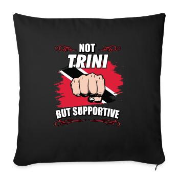 Pas Trini mais Trini une touriste de voyage de soutien - Housse de coussin décorative 45 x 45 cm - noir - Devant